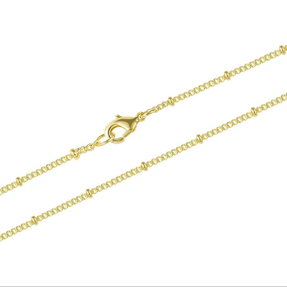 Mini Cockle Shell on 14K Gold Plated Satellite Chain (18") - Picture 2 of 2
